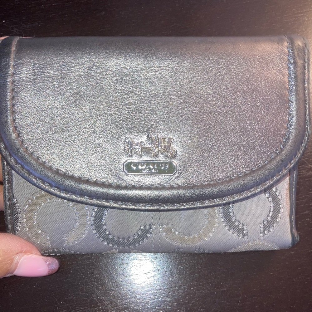 Gray Textured Coach Wallet - Picture 2 of 4
